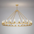 Adjustable Farmhouse Black Chandelier — 6-Light — 24-Light-Round