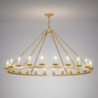 Adjustable Farmhouse Black Chandelier — 6-Light — 24-Light-Round