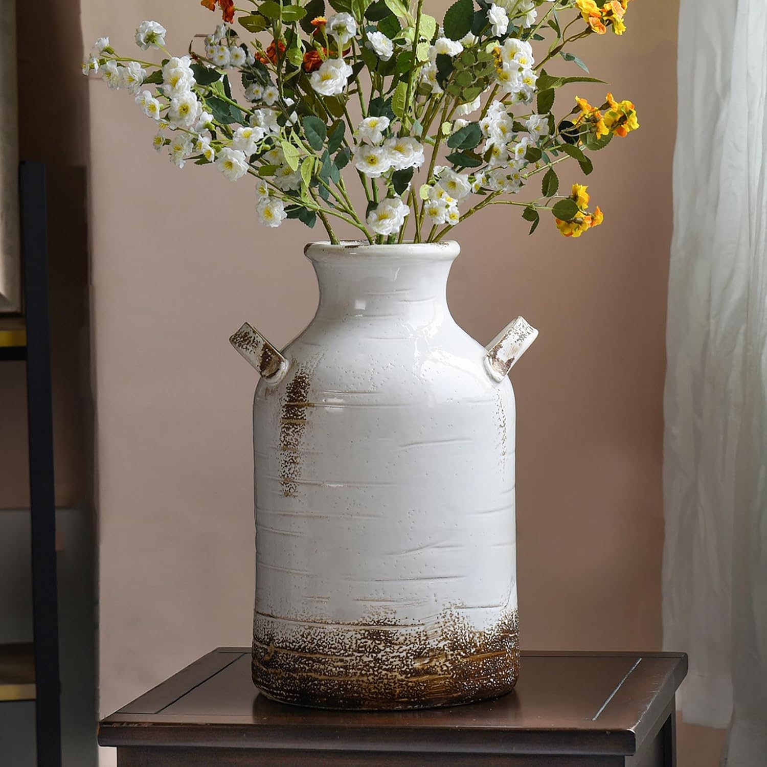 Boho Brown Flower Vase — 6" — 14 Inch