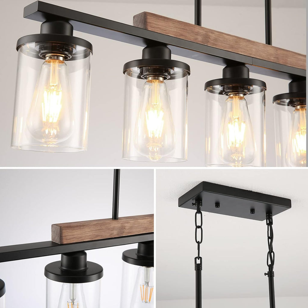 Farmhouse Black Chandelier — 5-Light - View 3