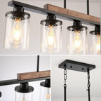 Farmhouse Black Chandelier — 5-Light - View 3