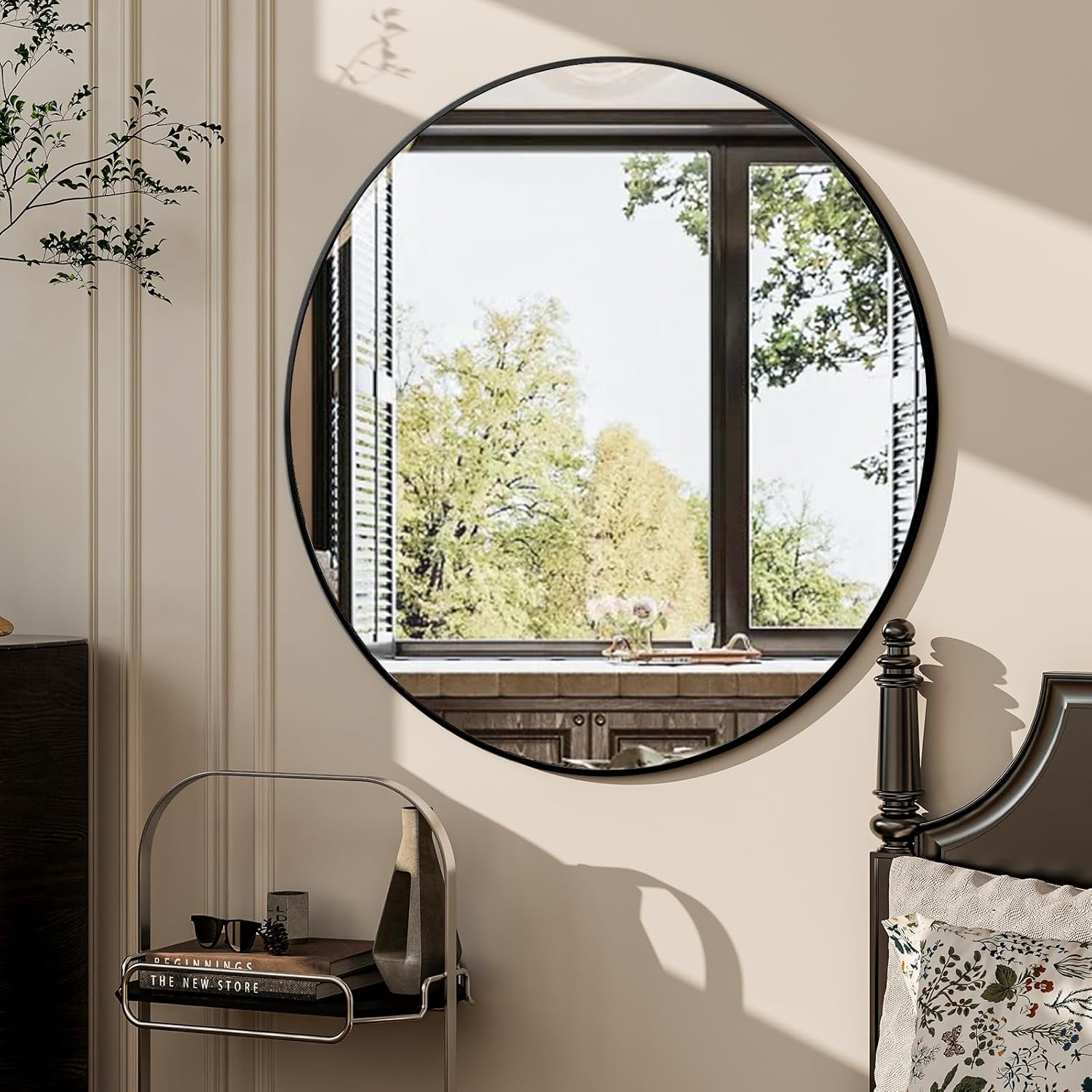 Black Round Mirror — 20" - View 6
