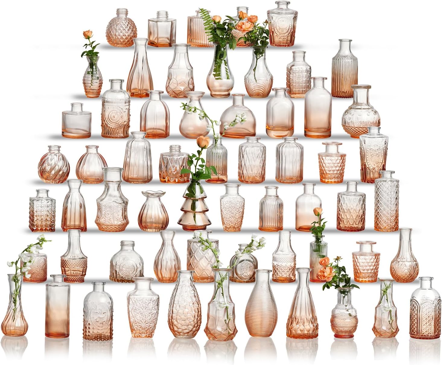 Vintage Luxe Blue Vase Set — Set of 20 — 60 Pcs