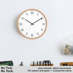 Battery Operated Modern White Wall Clock — 12" - View 5