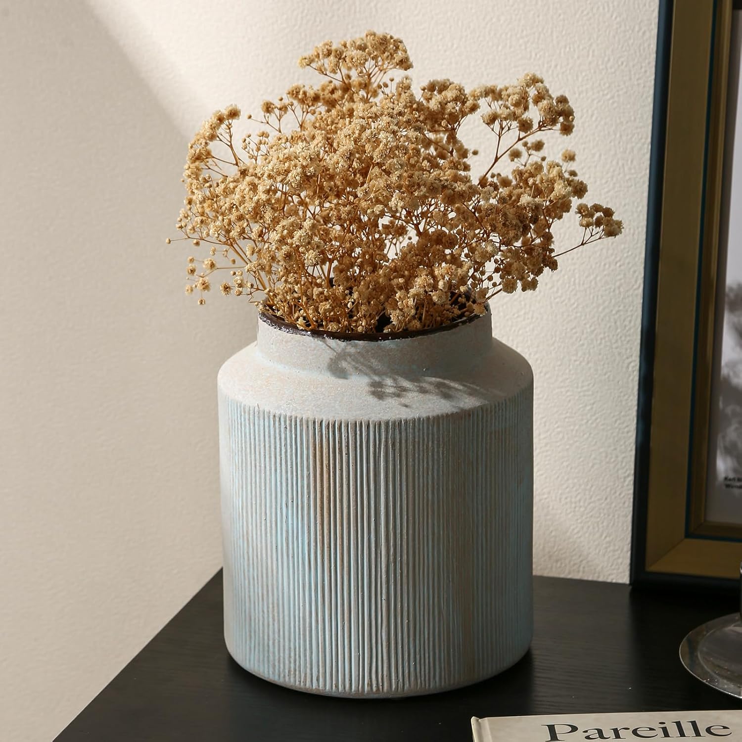 Vintage Farmhouse Black Flower Vase — 6" — Retro-7