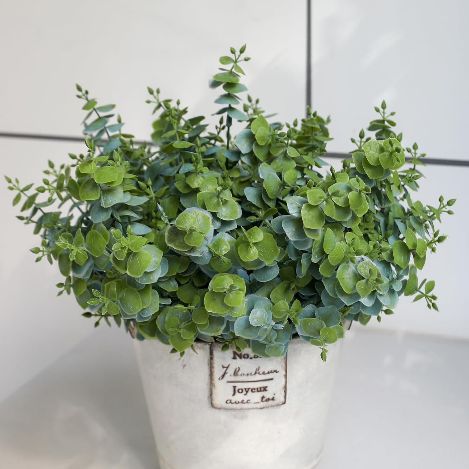 Green Faux Plant — Dusty Green Leaves