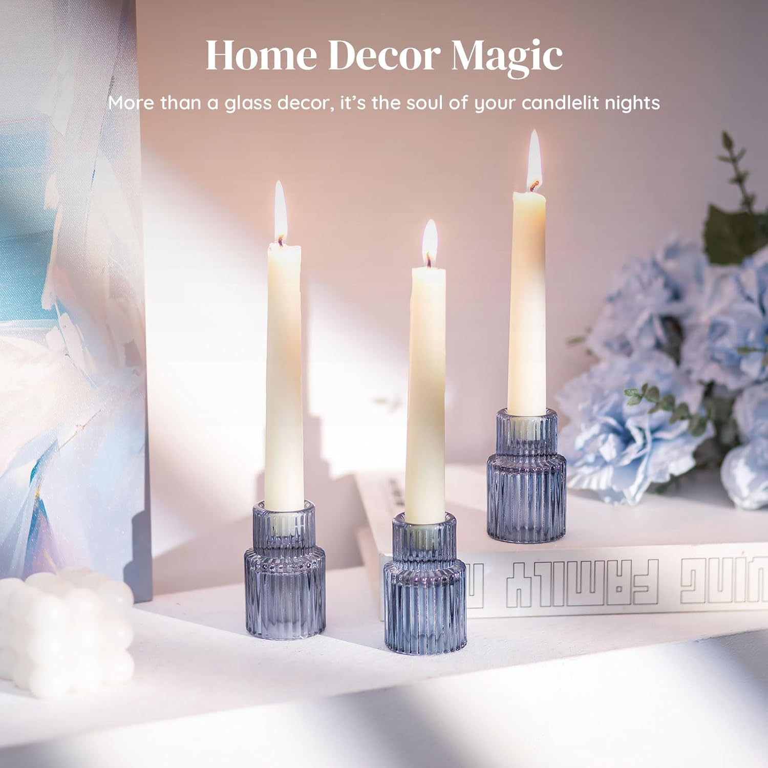 Modern Blue Candle - View 4