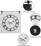 Battery Operated Farmhouse Wall Clock — 29.5" - View 4
