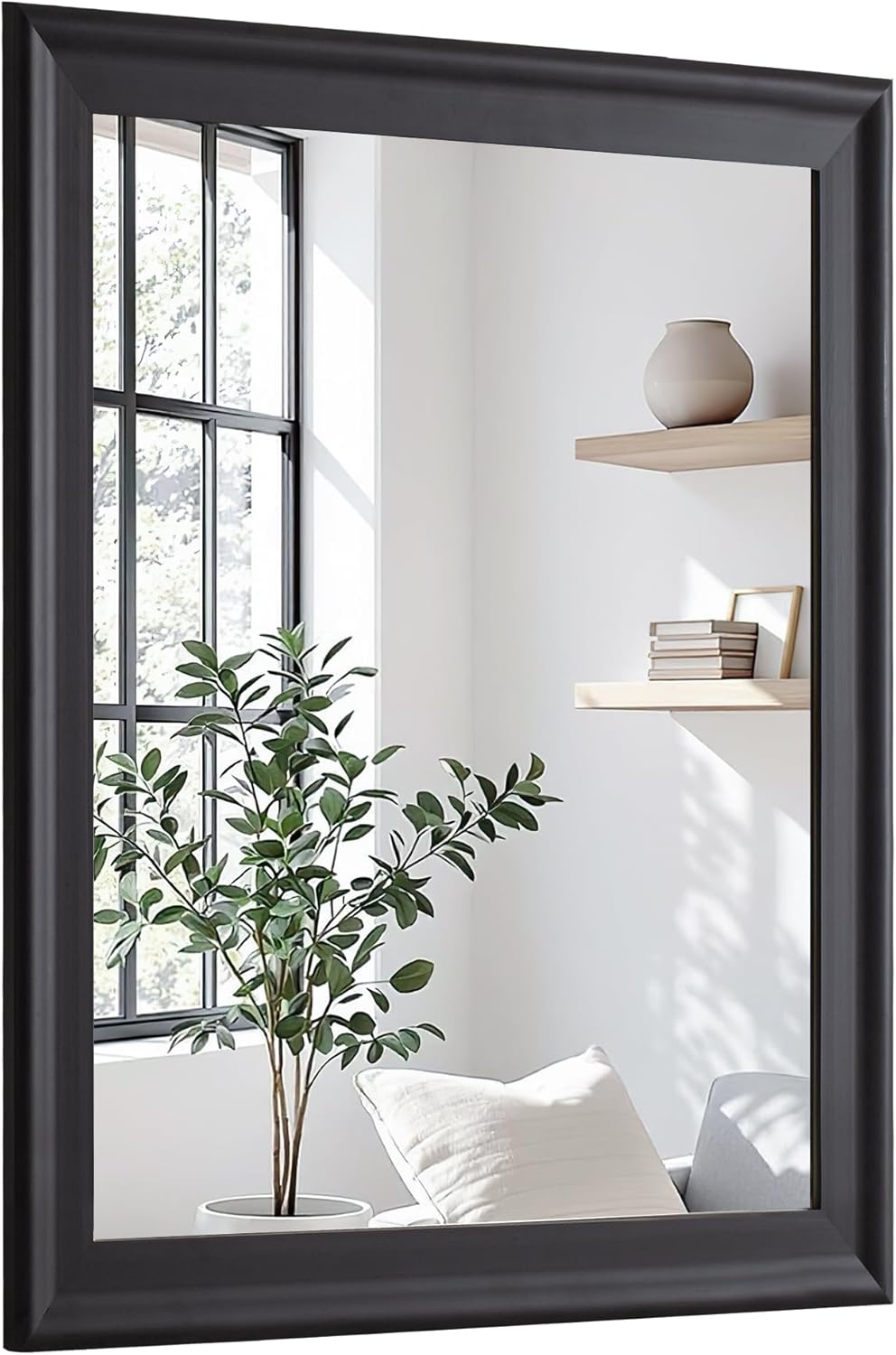 Round Farmhouse Black Vanity Mirror — 36" — 40"L x 30"W