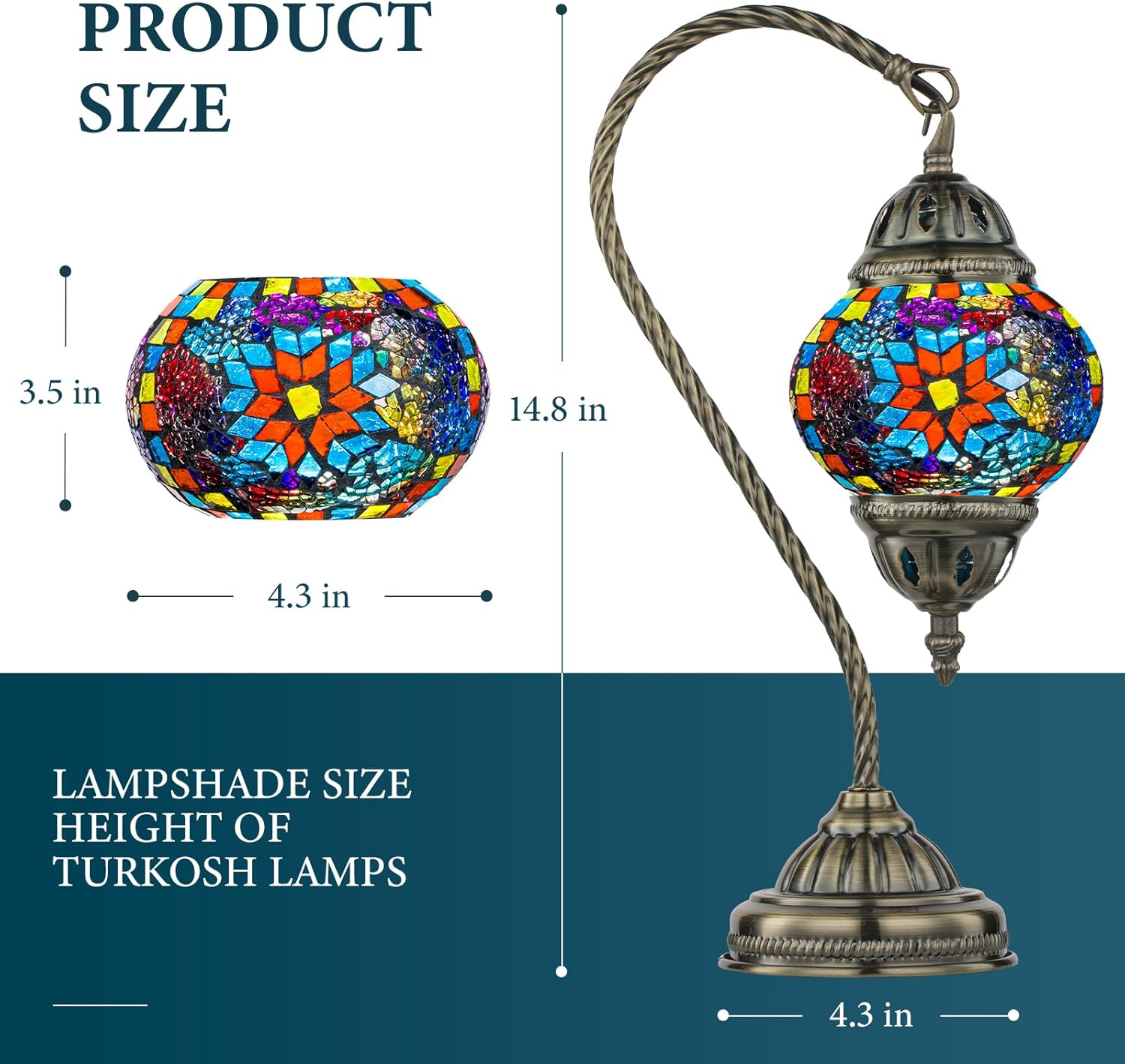 Vintage Blue Table Lamp - View 3