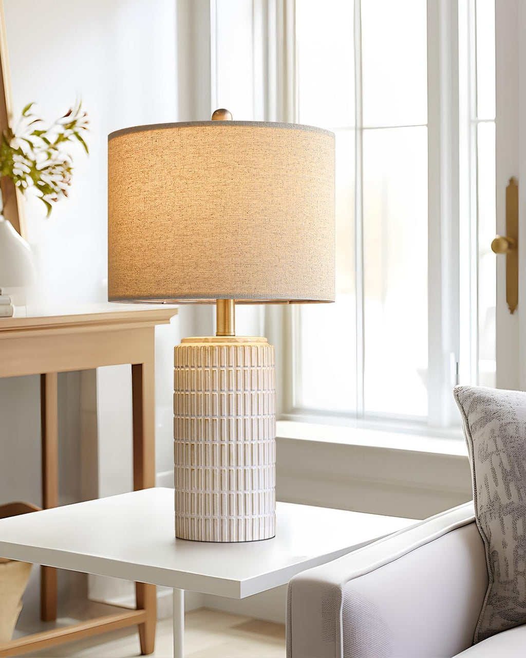 Modern Beige Desk Lamp — 23" - View 6