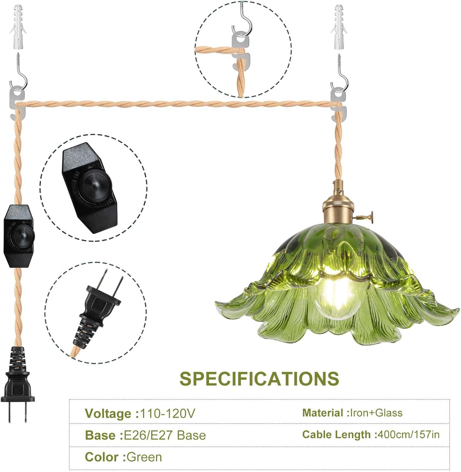 Blue Pendant Light — 11" - View 2