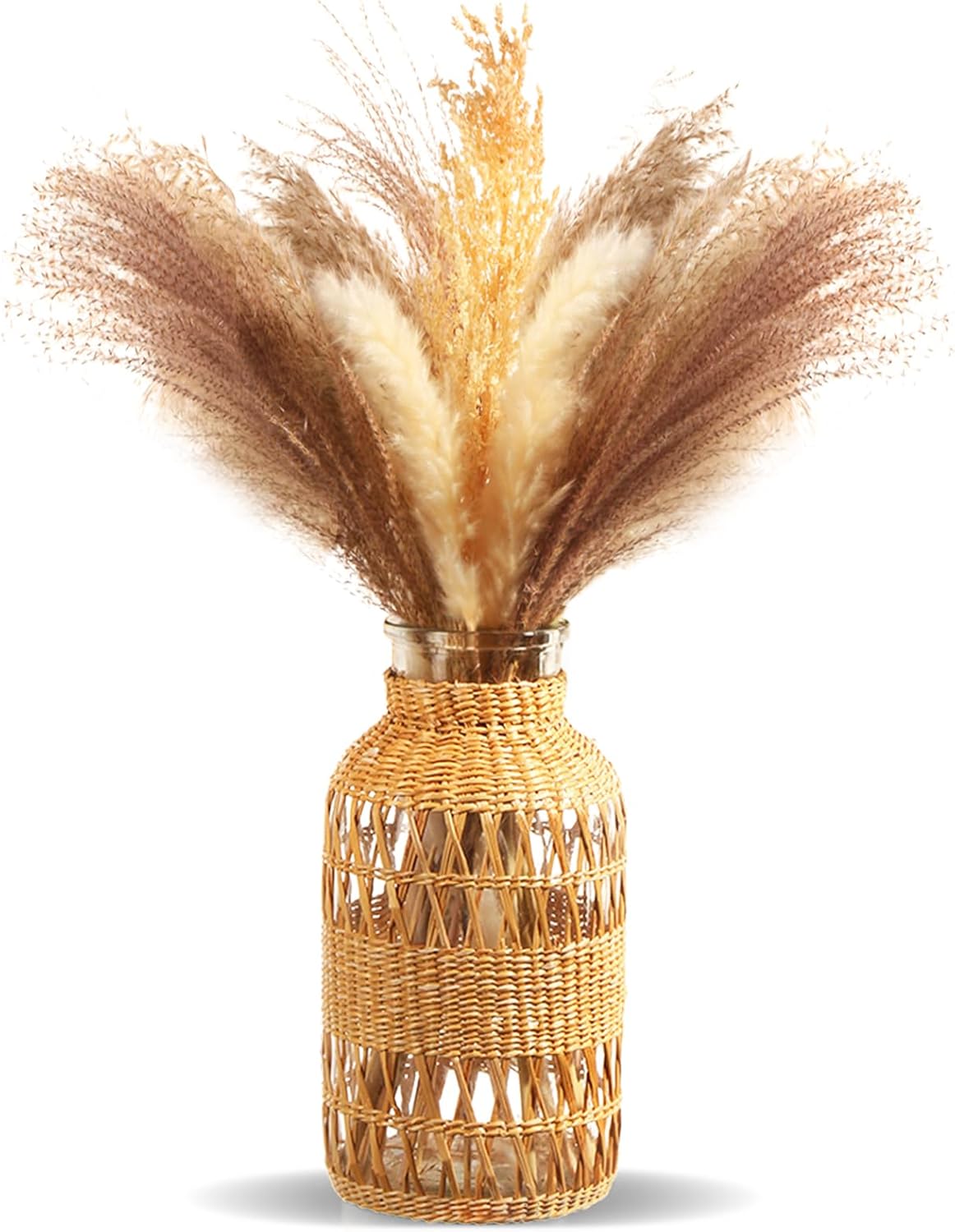 Boho Glass Flower Vase — Cross Pattern