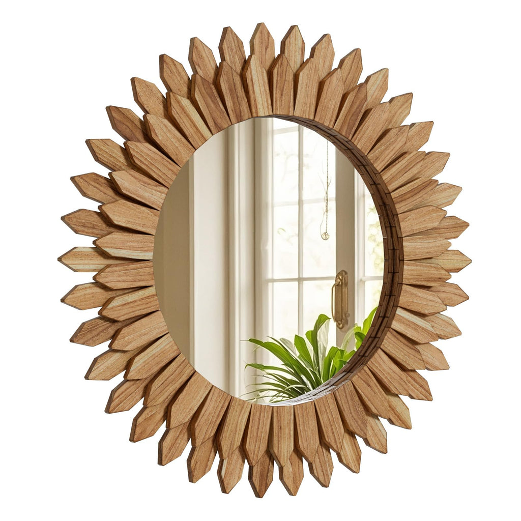 Round Boho Black Mirror — 24"