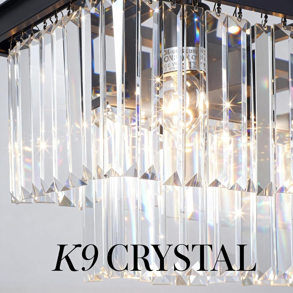 Rectangular Luxe Black Chandelier — 12-Light - View 5