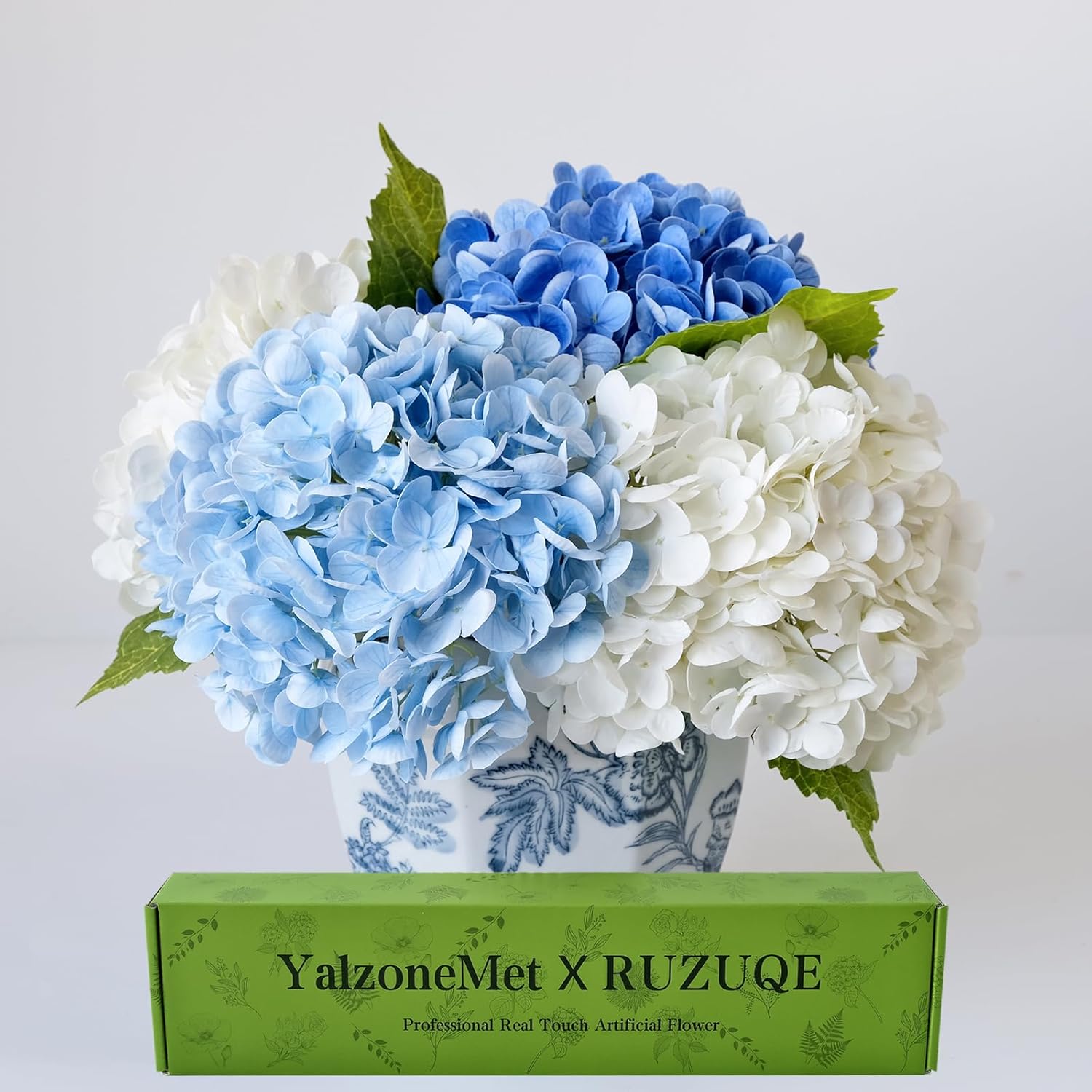 Beige Artificial Plant — 21" — White Light/Dark Blue