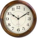Battery Operated Mid-Century Wood Wall Clock — 14" - View 7