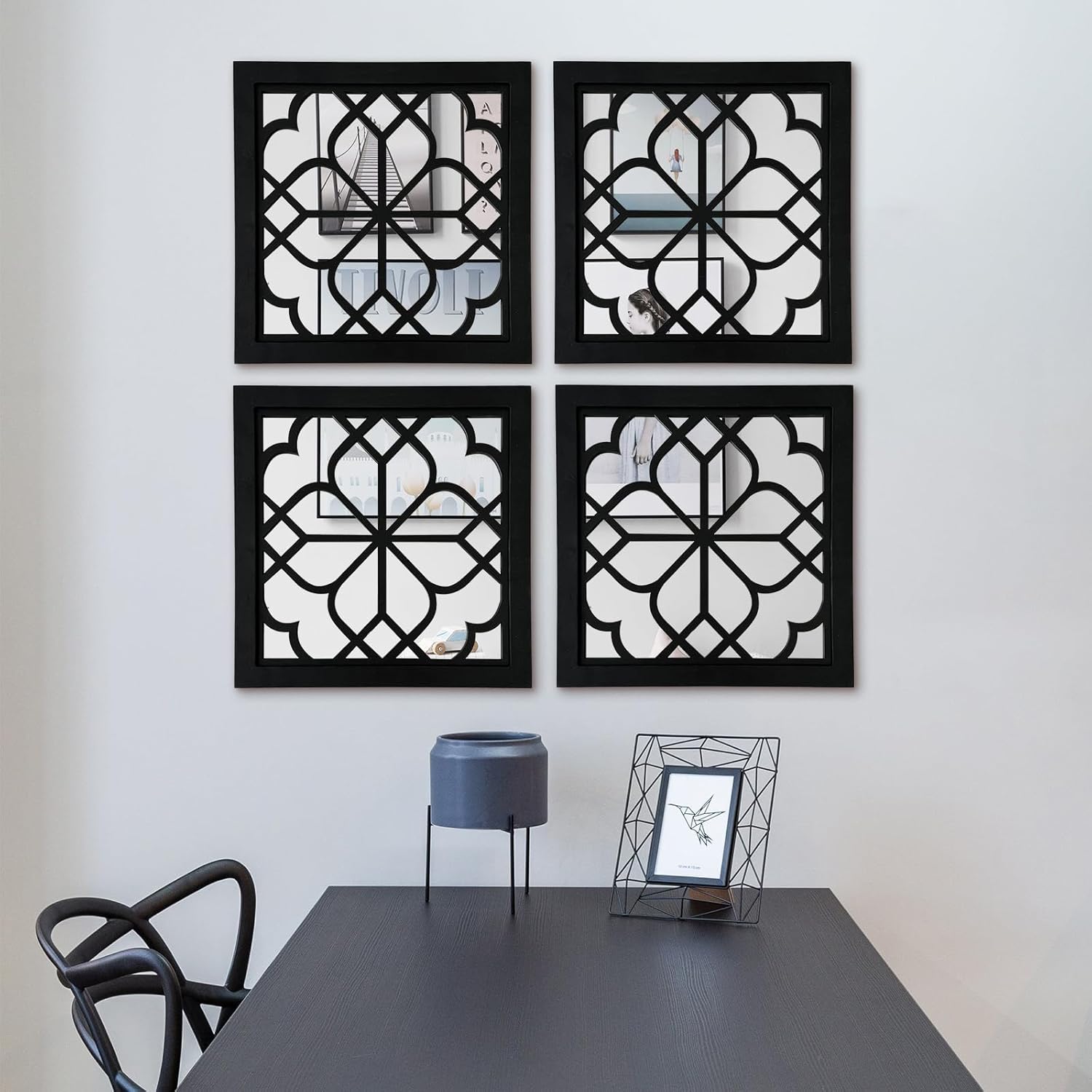 Framed Farmhouse Black Wall Mirror - View 4