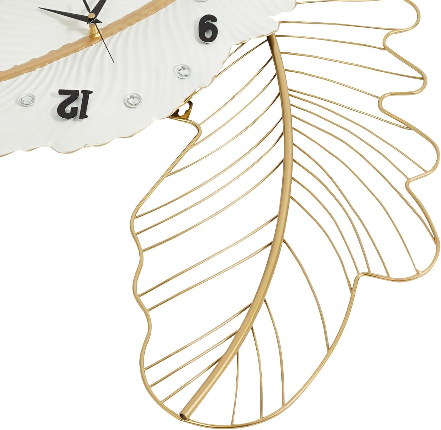 Battery Operated Luxe Black Wall Clock — 8" - View 4