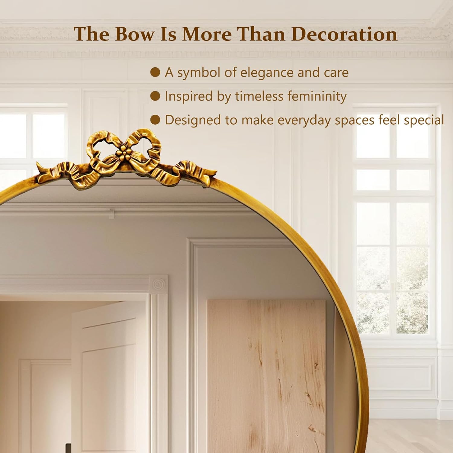 Round Luxe Metal Vanity Mirror — 23.6" - View 2