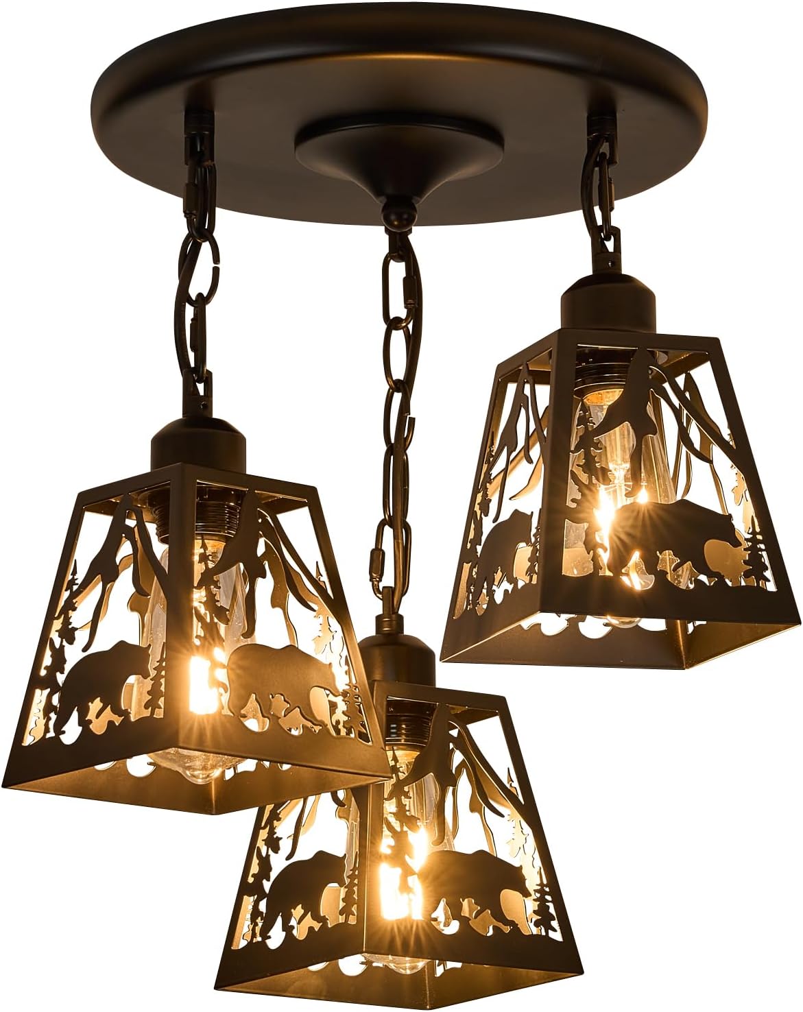 Farmhouse Metal Pendant Light — Bear