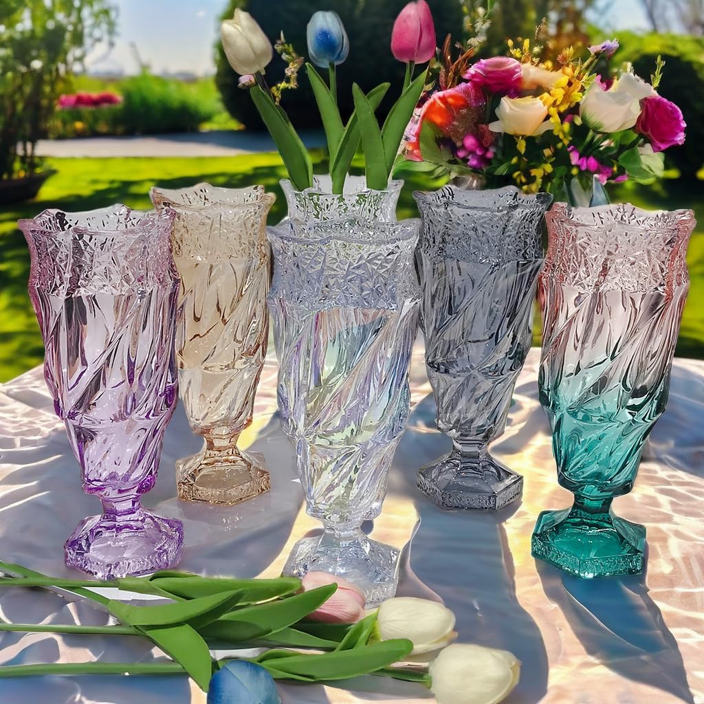 Boho Blue Flower Vase — 5" - View 6