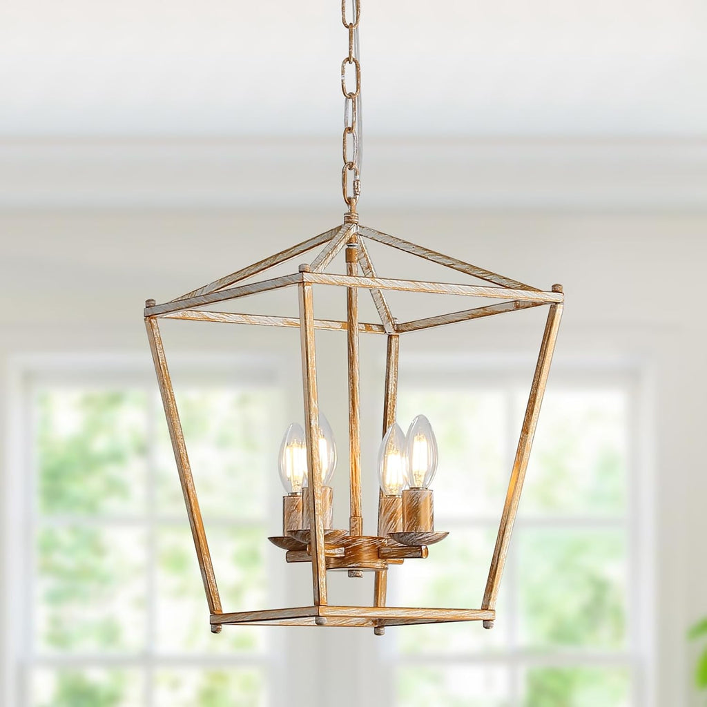 Farmhouse Gold Candle — 4-Light — White Gold Patina