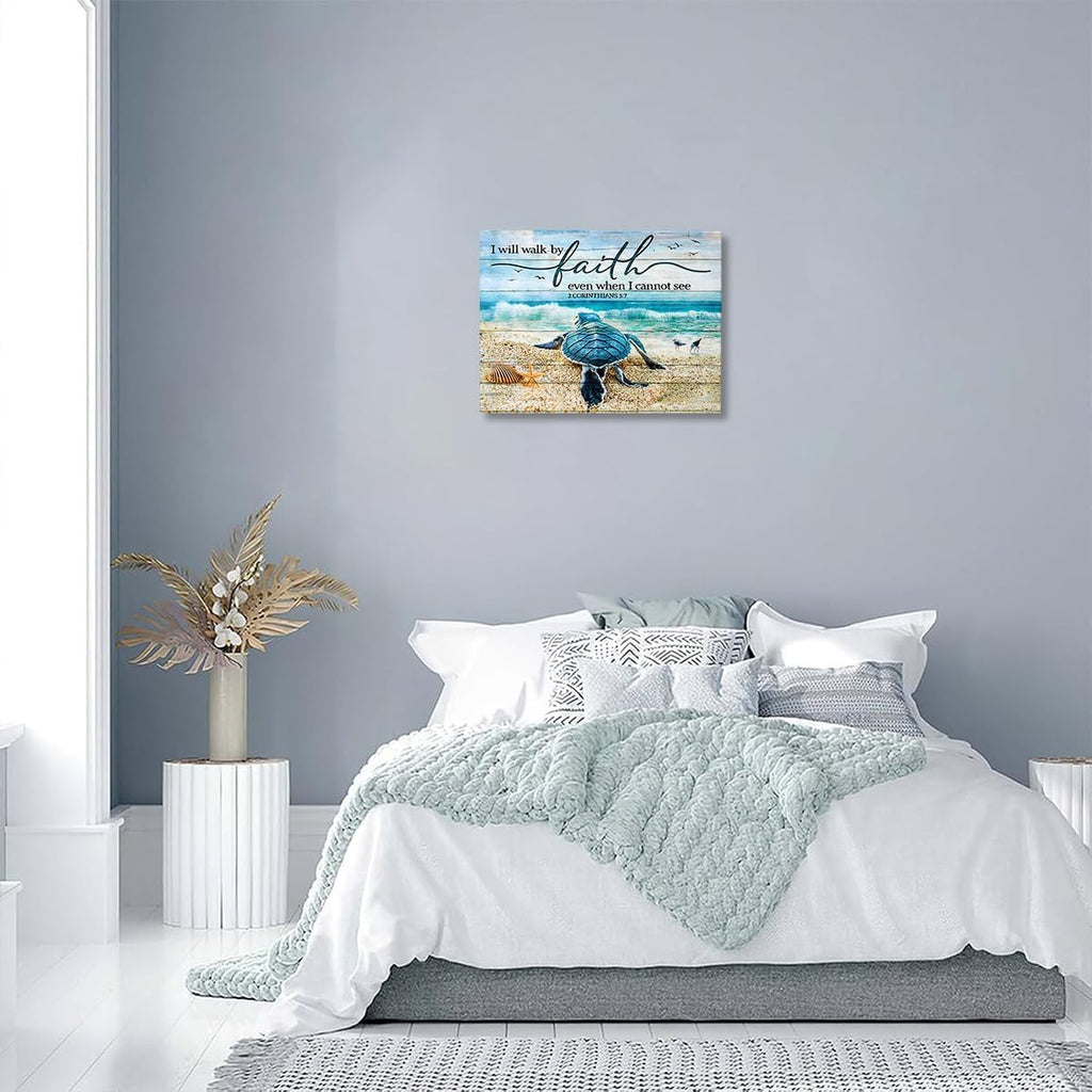 Framed Blue Wall Art — 20" - View 7