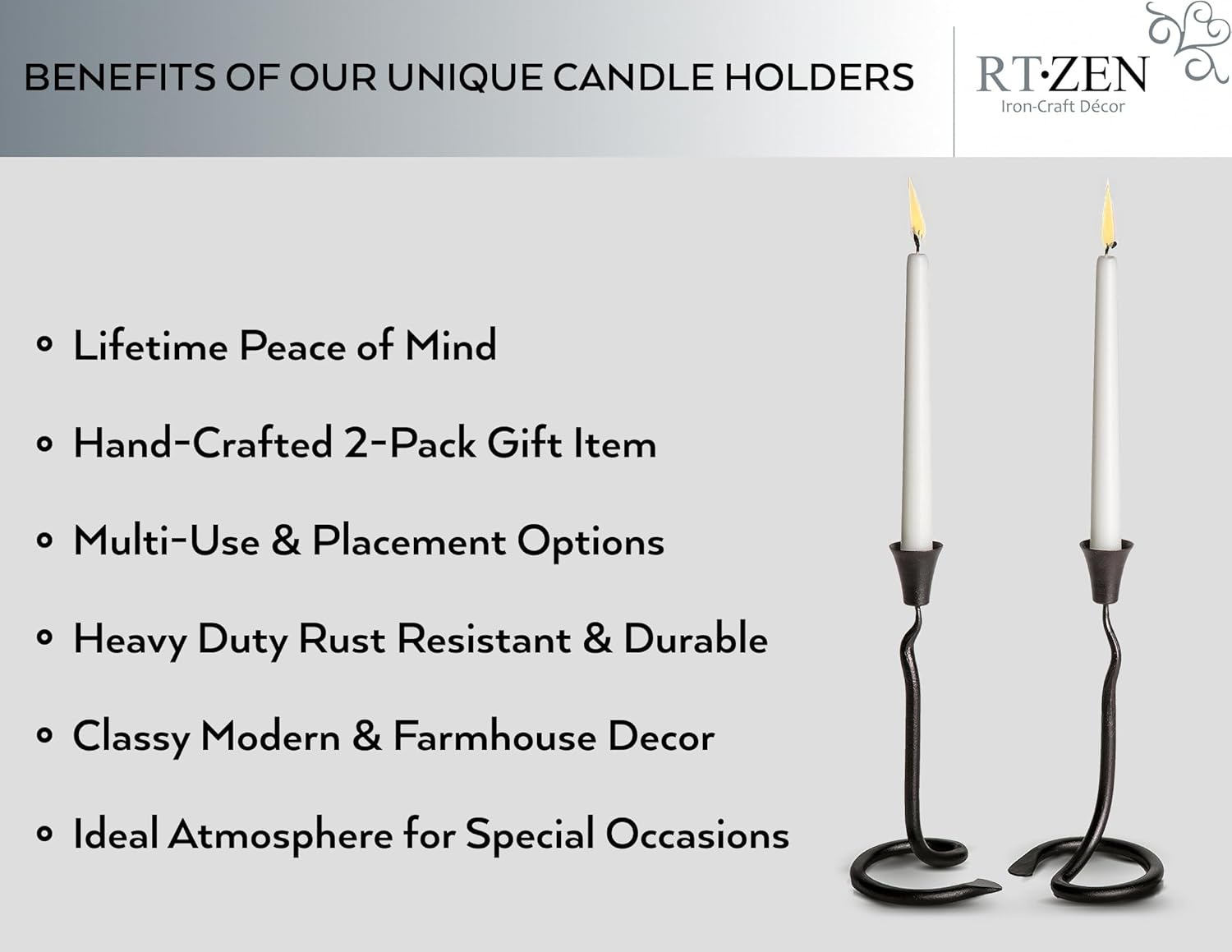 Farmhouse Metal Candle - View 2