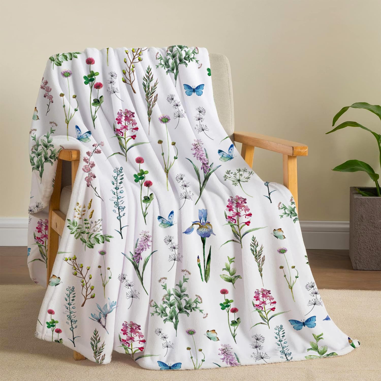 Black Throw Pillow — 50" — Floral Flower