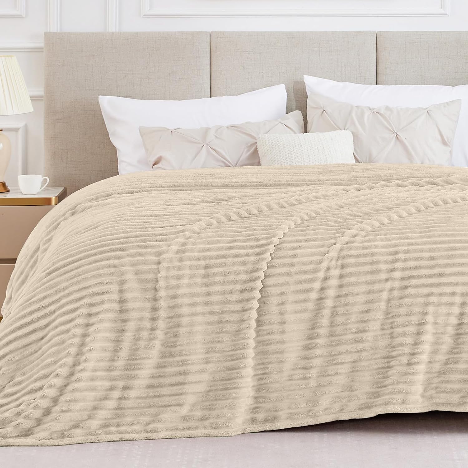 Beige Throw Pillow — 50" — Beige