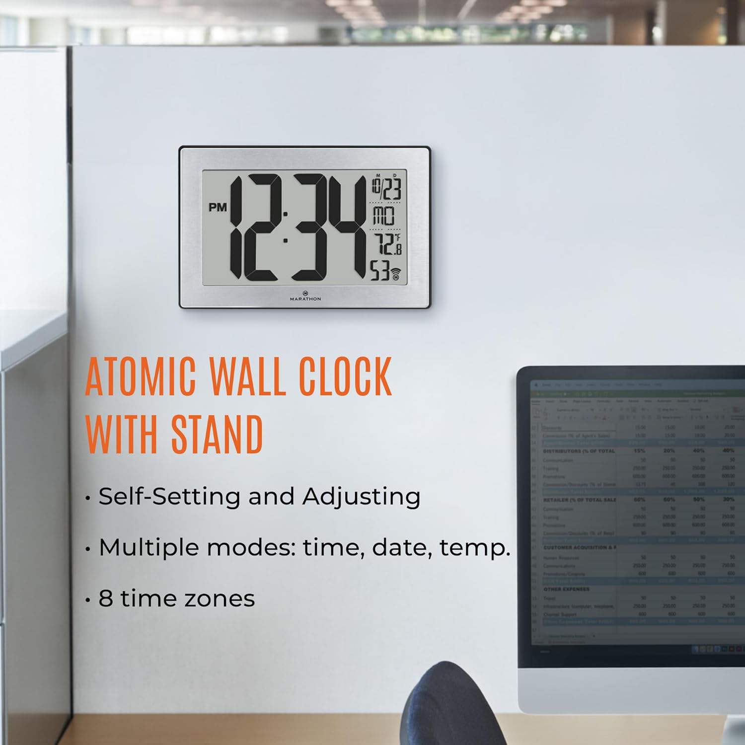 Mid-Century Metal Wall Clock - View 2