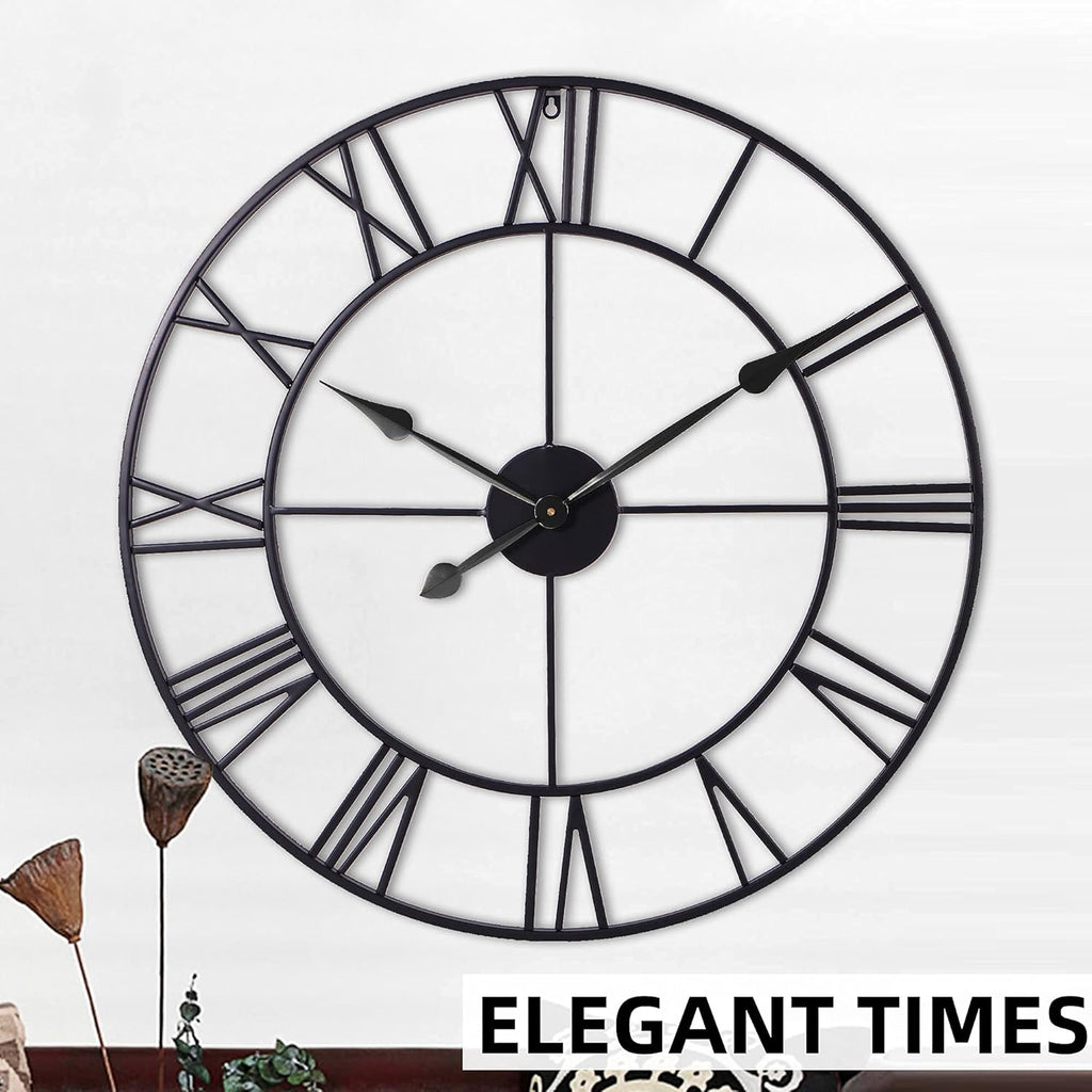 Modern Black Wall Clock — 30" - View 5