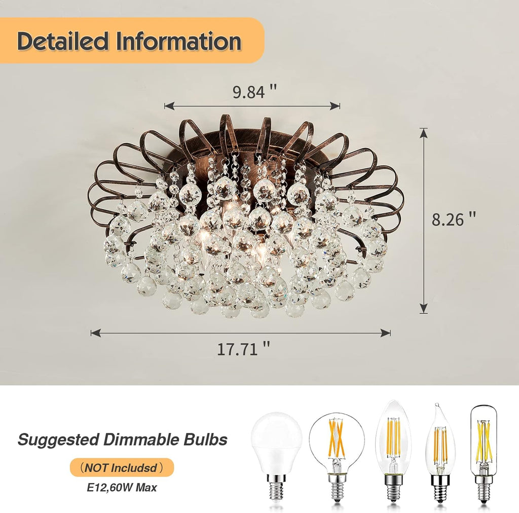 Farmhouse Black Chandelier — 4-Light - View 3