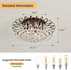 Farmhouse Black Chandelier — 4-Light - View 3