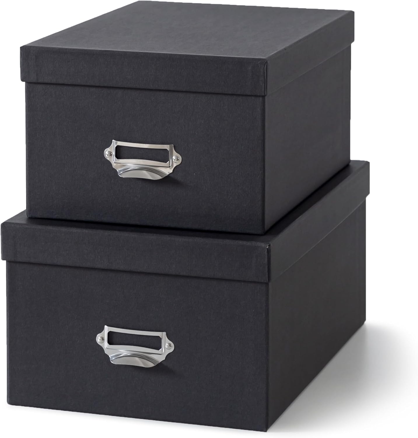 Beige Storage Basket — Set of 2 — Black