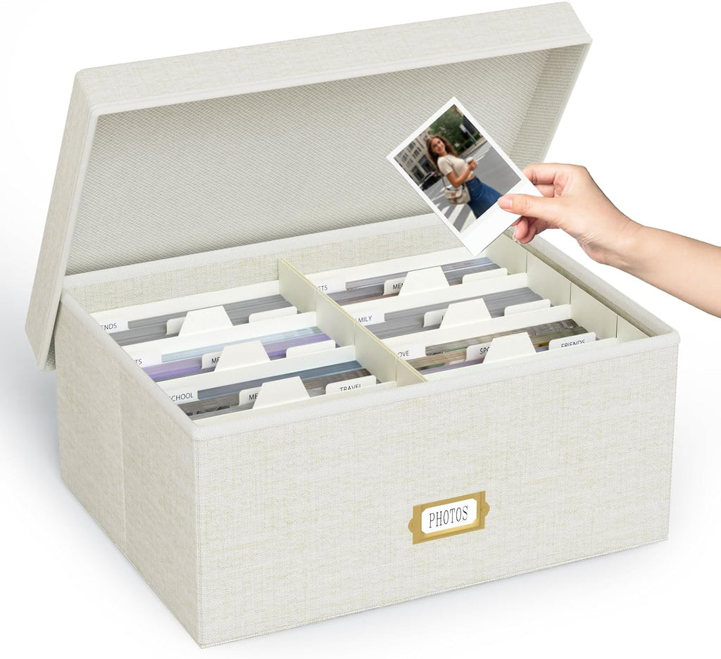 Linen Beige Storage Basket — 4x6 — Beige