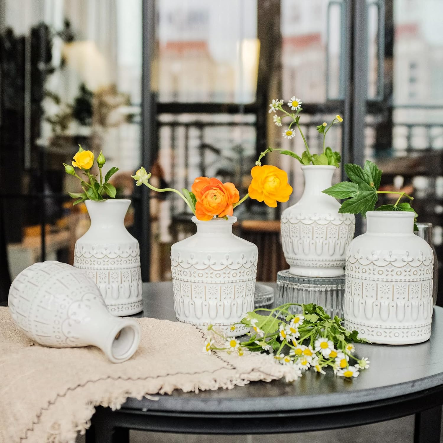 Vintage Farmhouse Ceramic Vase Set — Set of 10 - View 3