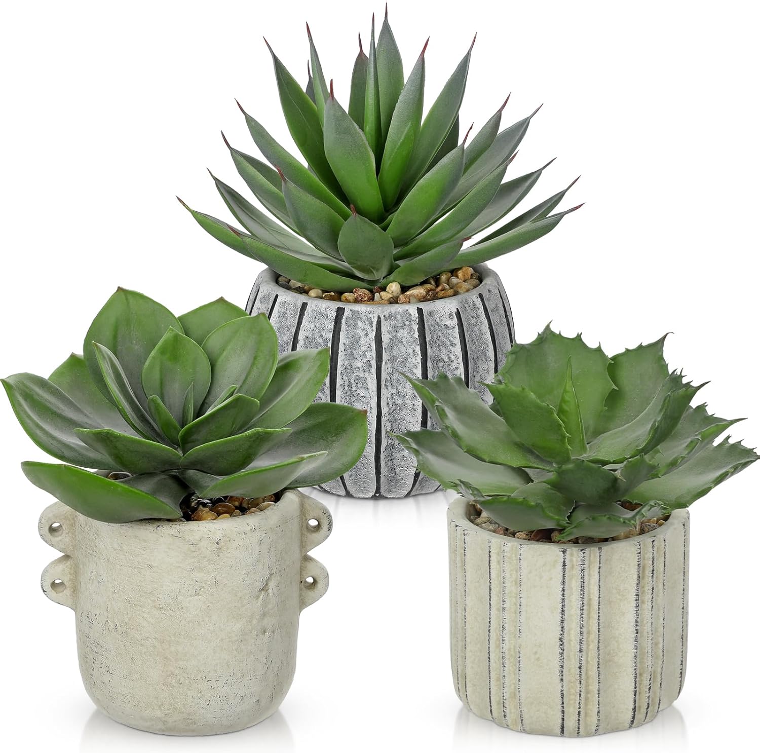 Farmhouse Black Faux Plant — 3 Pack Succulent Aloe