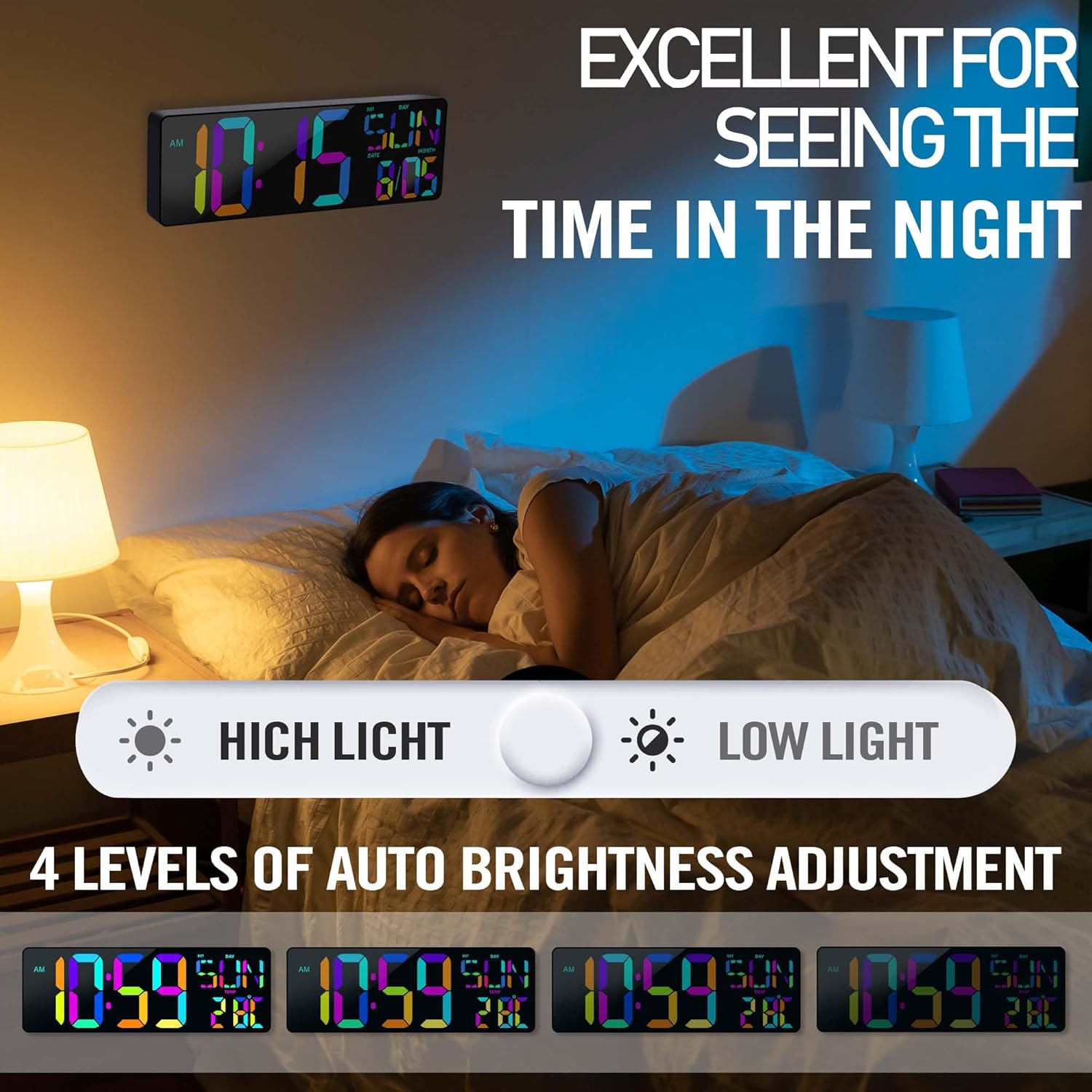 Color Changing Blue Wall Clock - View 7