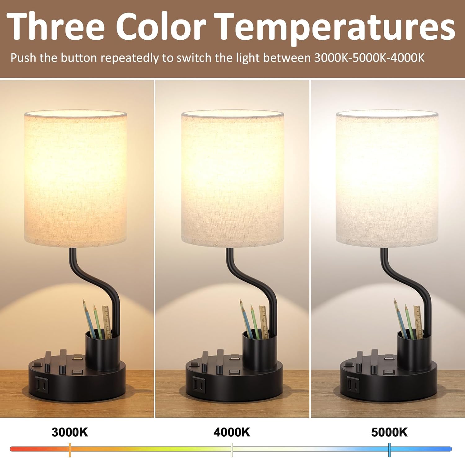 USB Beige Desk Lamp — Set of 2 - View 3