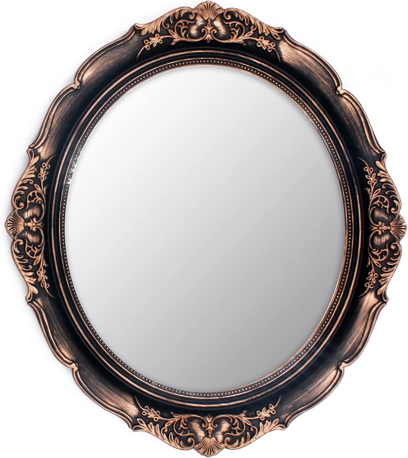 Oval Luxe Blue Wall Mirror — 8" — Vintage Gold