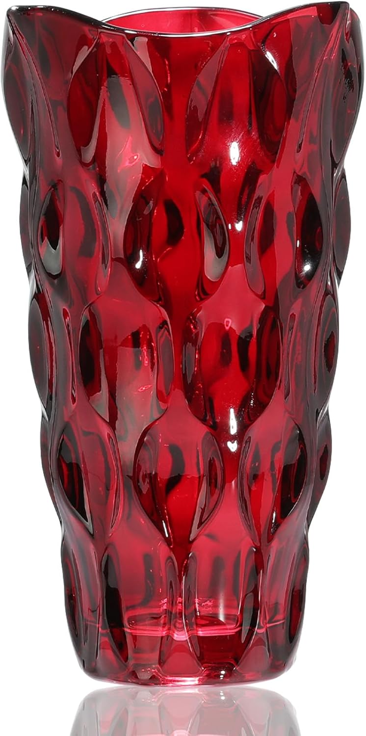 Luxe Blue Vase — Red