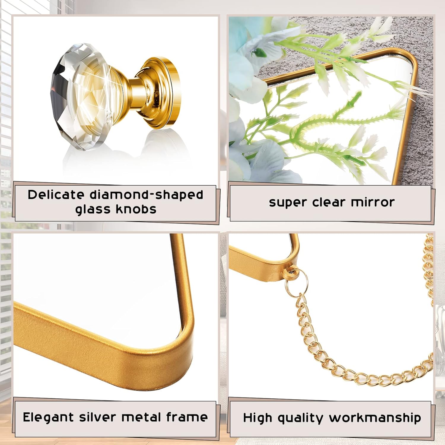Farmhouse Gold Wall Mirror - View 3
