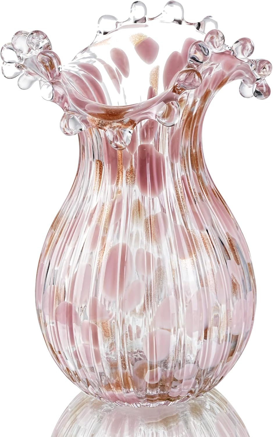 Modern Blue Flower Vase — 5" — Pink Bubble