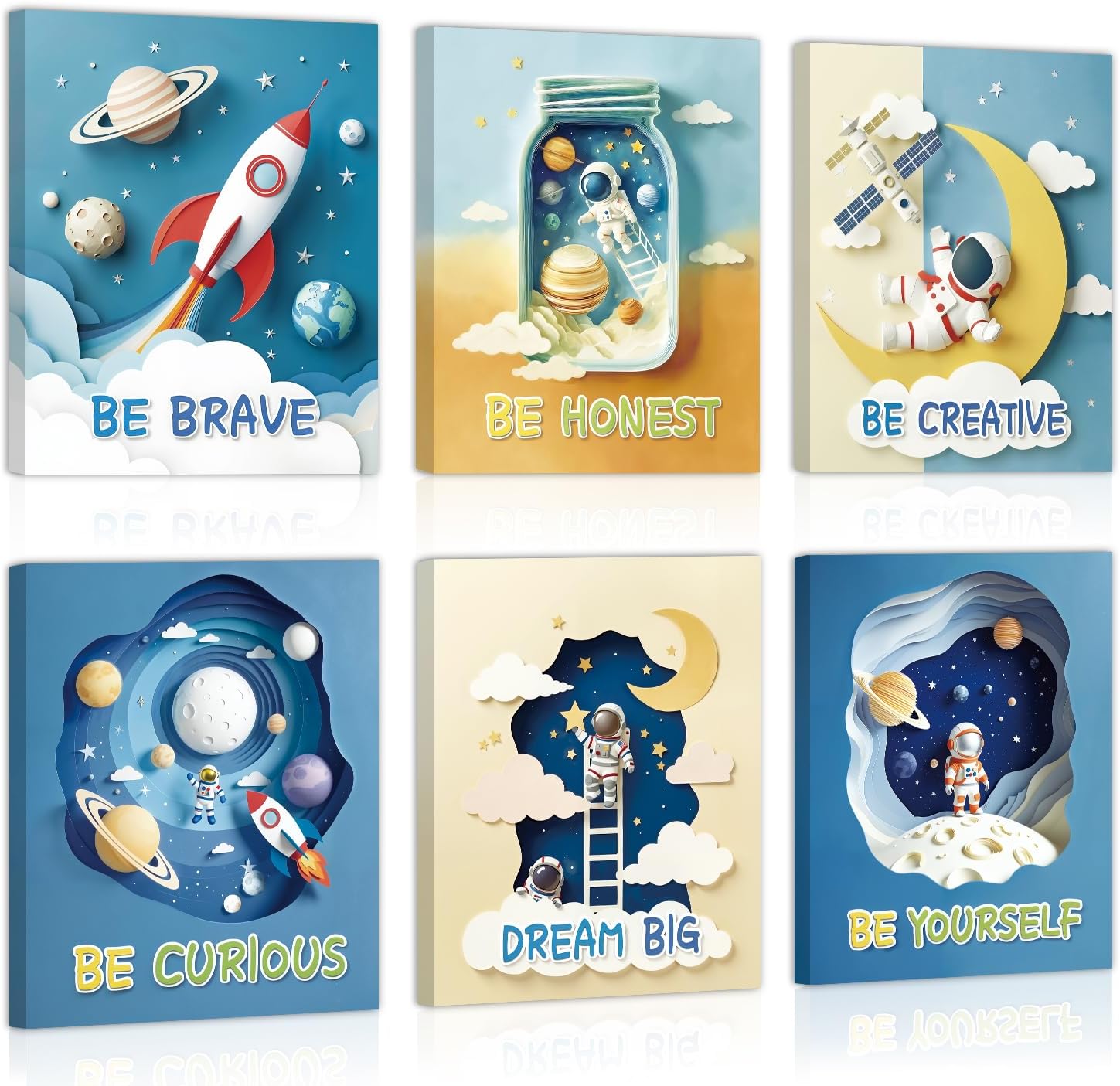 Blue Canvas Wall Art — 10" — Space