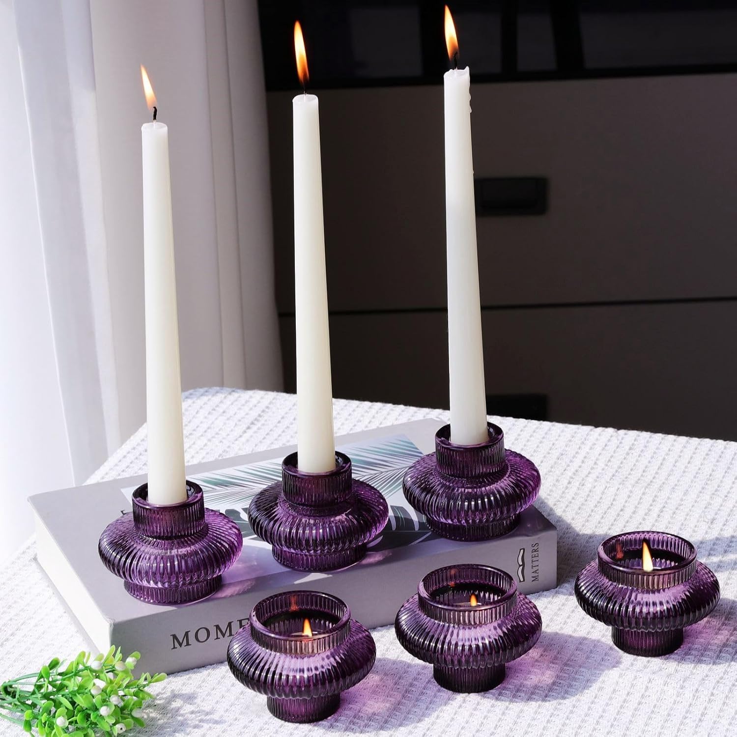 Brown Candle — Set of 6 — Purple