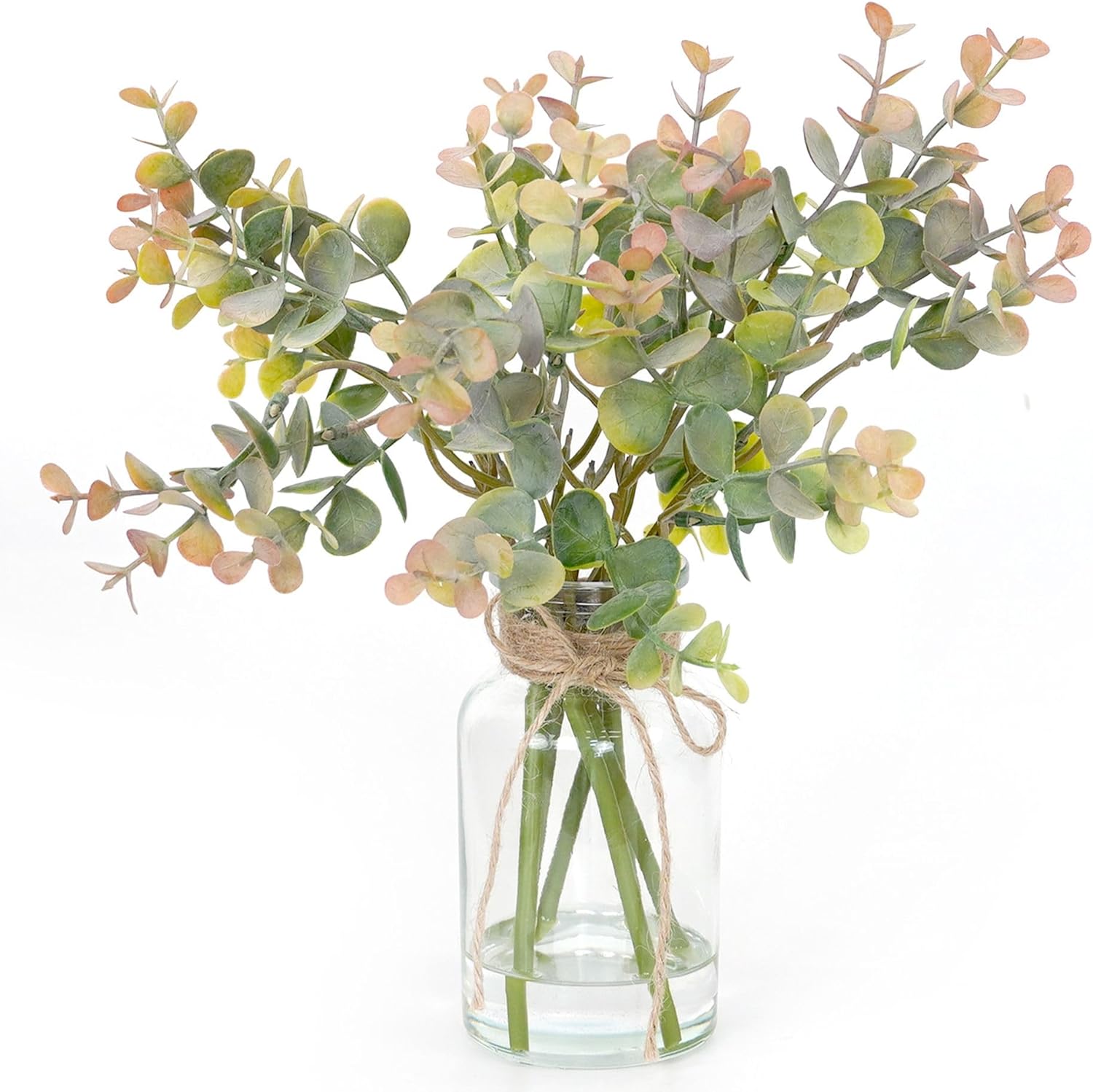 Glass Artificial Plant — Grey-orange Eucalyptus