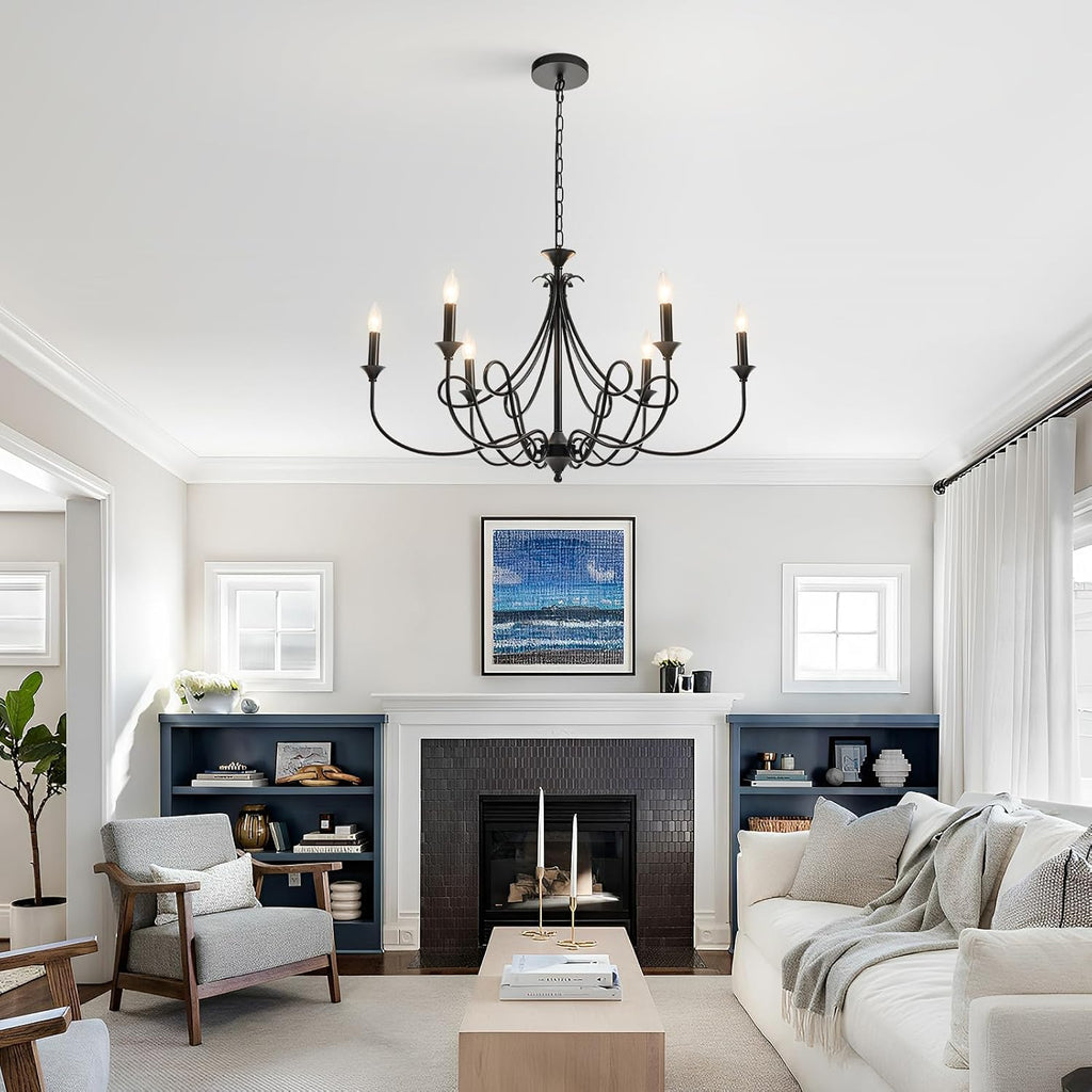 Farmhouse Black Chandelier - View 2