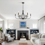 Farmhouse Black Chandelier - View 2